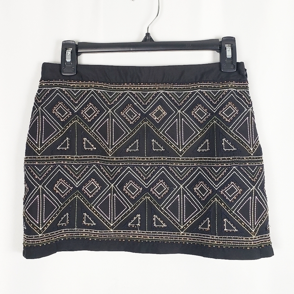 FOREVER 21 beaded embroidered mini skirt